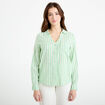 Chemise lin col V manches longues vert femme