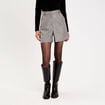 Short regular taille standard tweed noir femme