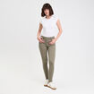 Jeans slim 5 poches vert kaki femme