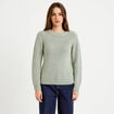Pull manches longues brillant vert pastel femme