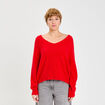 Pull manches longues rouge femme