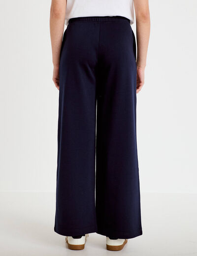 Pantalon large style jogging bleu marine femme