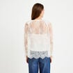 Blouse manches longues en dentelle ecru femme