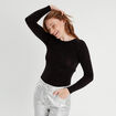 Body manches longues noir femme