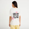 T-shirt col rond manches courtes ecru femme