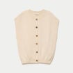 Gilet ample sans manches sable femme