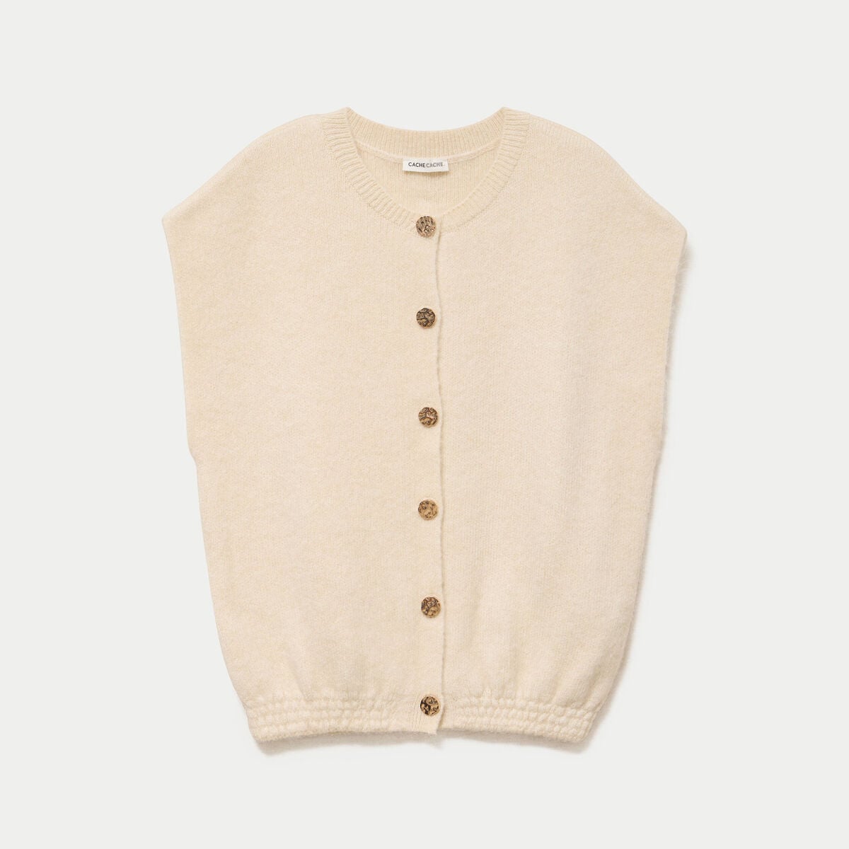 Gilet ample sans manches sable femme
