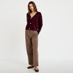 Pantalon large ventre plat taupe femme