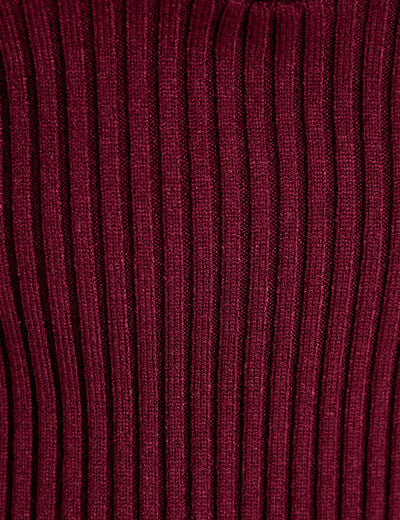 Robe pull patineuse manches longues bordeaux femme