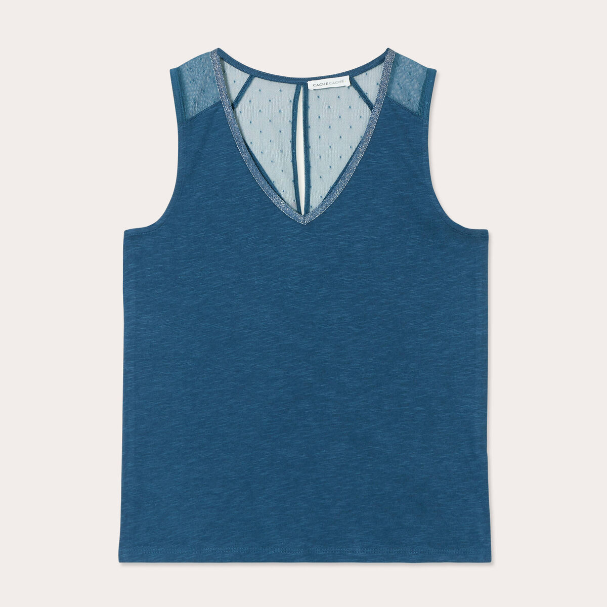 D&eacute;bardeur sans manches bleu femme