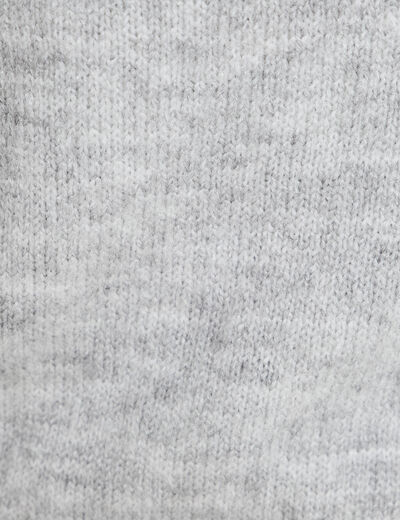 Pull col bardot manches longues gris clair femme