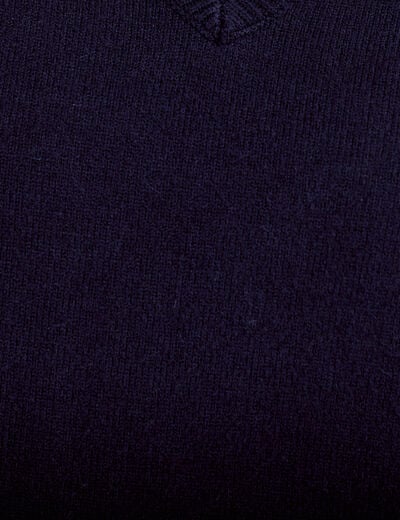 Pantalon large taille haute bleu marine femme