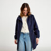Parka &agrave; capuche taille ajustable bleu marine femme