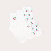 Lot de 3 paires de chaussettes fantaisie ecru femme