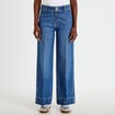 Jean wide leg taille haute denim double stone femme