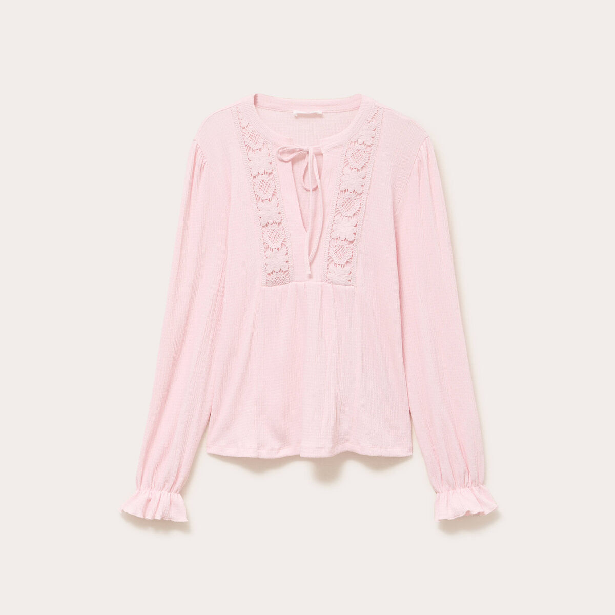 Blouse manches longues rose clair femme