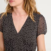 Robe &eacute;vas&eacute;e manches courtes noir femme