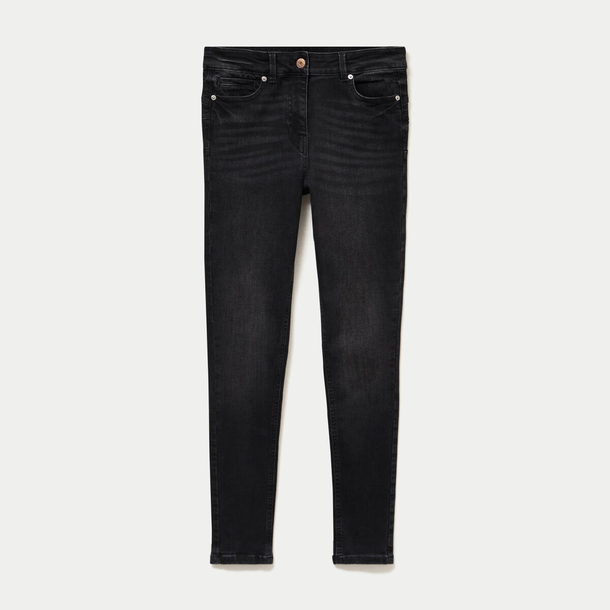 Jean skinny push-up taille standard denim noir femme