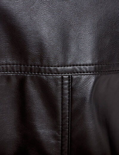 Veste effet boule manches longues noir femme