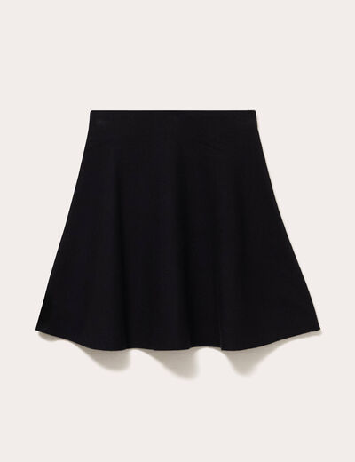 Jupe &eacute;vas&eacute;e en maille noir femme