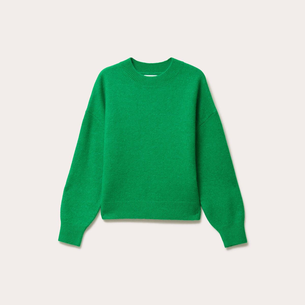 Pull col rond vert femme