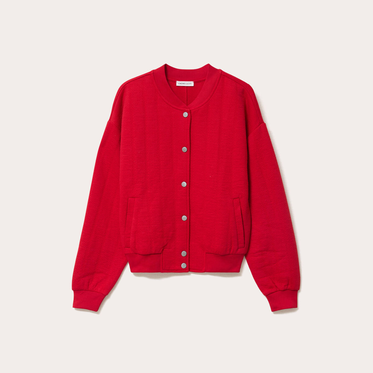 Veste manches longues rouge femme