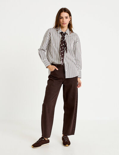 Chemise oversize manches longues blanc femme