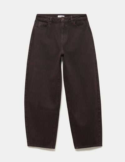 Jean bootcut taille standard marron fonc&eacute; femme