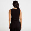 Gilet cintr&eacute; sans manches col v noir femme