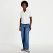 Jean wide leg taille haute denim double stone femme