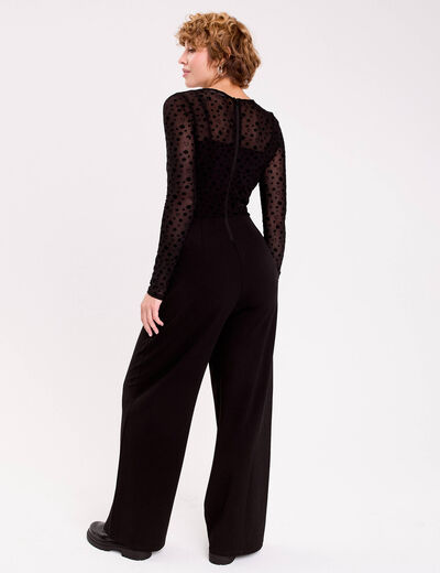 Combinaison aspect dentelle noir femme