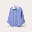 Chemise droite longue manches longues bleu lavande femme