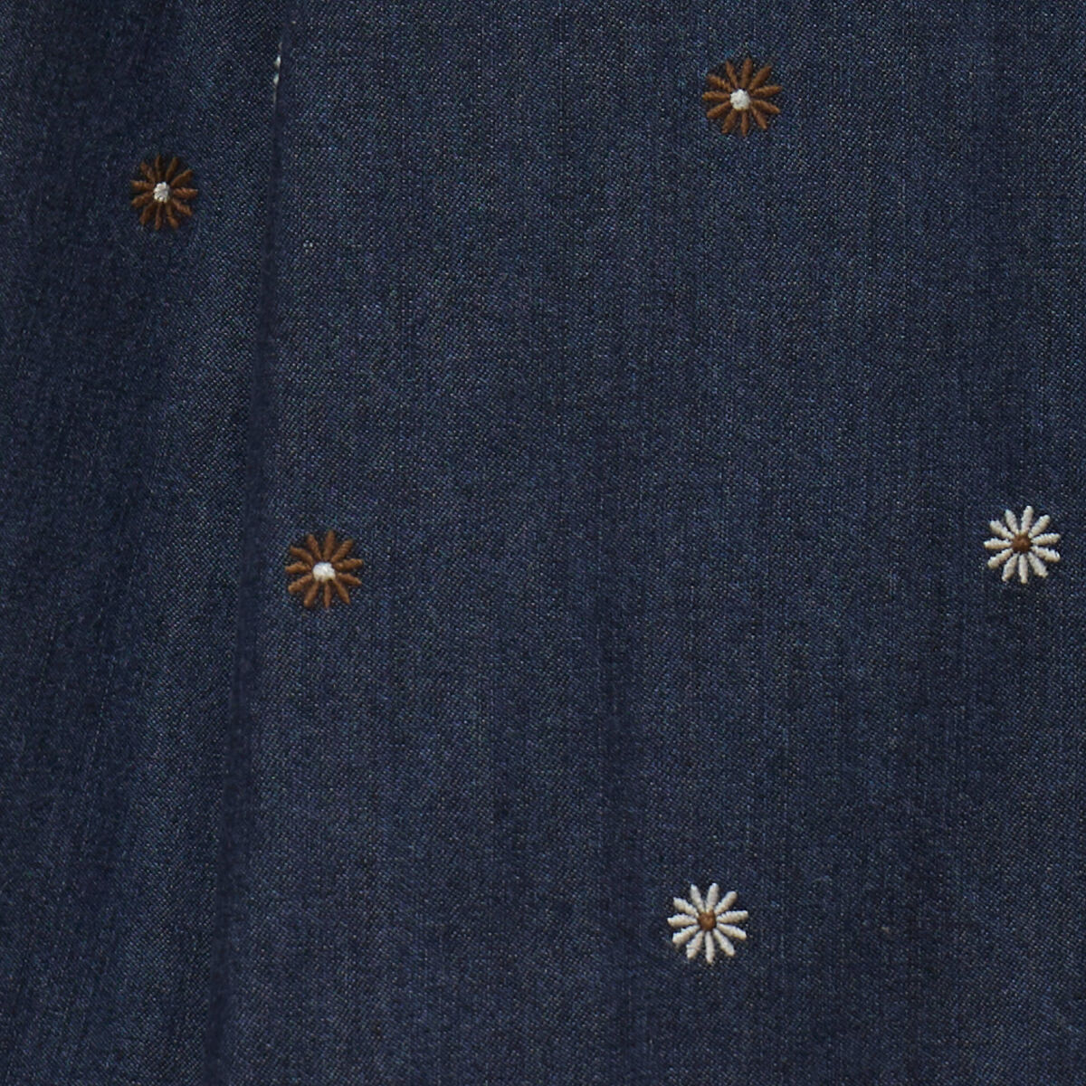 Chemise en jean brod&eacute;e denim brut femme