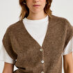 Gilet sans manches marron clair femme