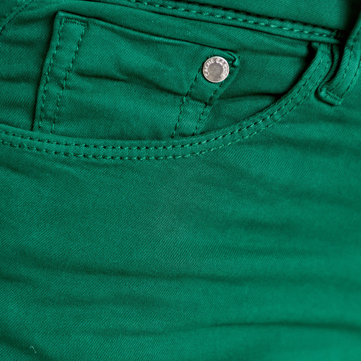 Jeans slim 5 poches vert &eacute;meraude femme