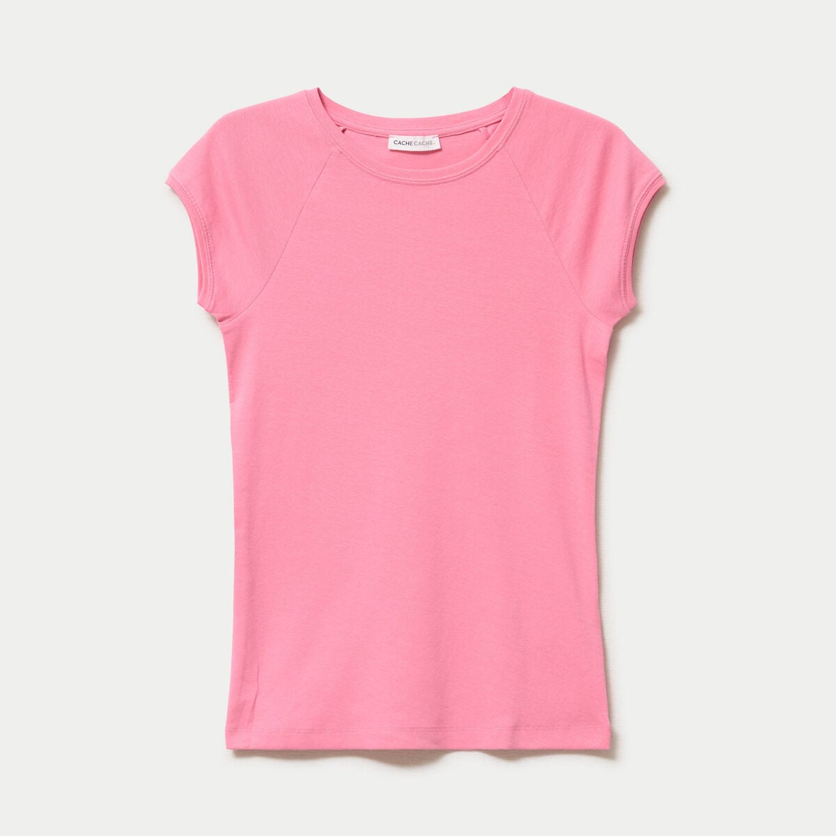 T-shirt manches courtes rose vif femme