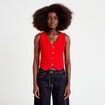 Gilet sans manches rouge femme