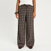 Pantalon large &eacute;lastiqu&eacute; marron chocolat femme