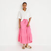Jupe longue pliss&eacute;e &eacute;vas&eacute;e rose vif femme