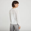 Blouse maille relief&eacute;e blanc femme
