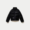 Doudoune cropped col montant brillante noir femme
