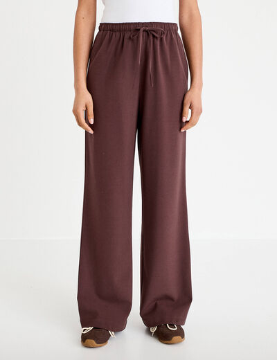 Pantalon large marron fonc&eacute; femme