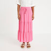 Jupe longue pliss&eacute;e &eacute;vas&eacute;e rose vif femme