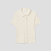 Blouse manches courtes gaufr&eacute; ecru femme