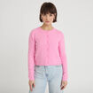 Gilet boutonn&eacute; manches longues rose femme