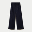 Pantalon large taille standard bleu marine femme