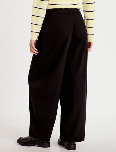 Pantalon bootcut taille basse noir femme