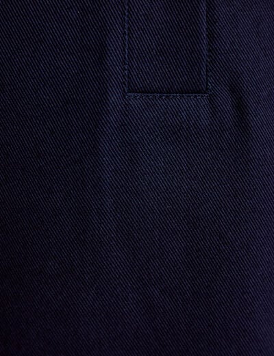 Robe droite col chemise manches longues bleu marine femme