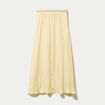 Jupe longue &eacute;vas&eacute;e satin jaune clair femme