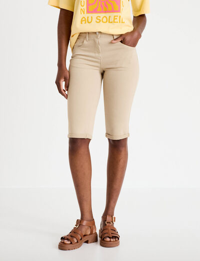 Pantacourt taupe femme